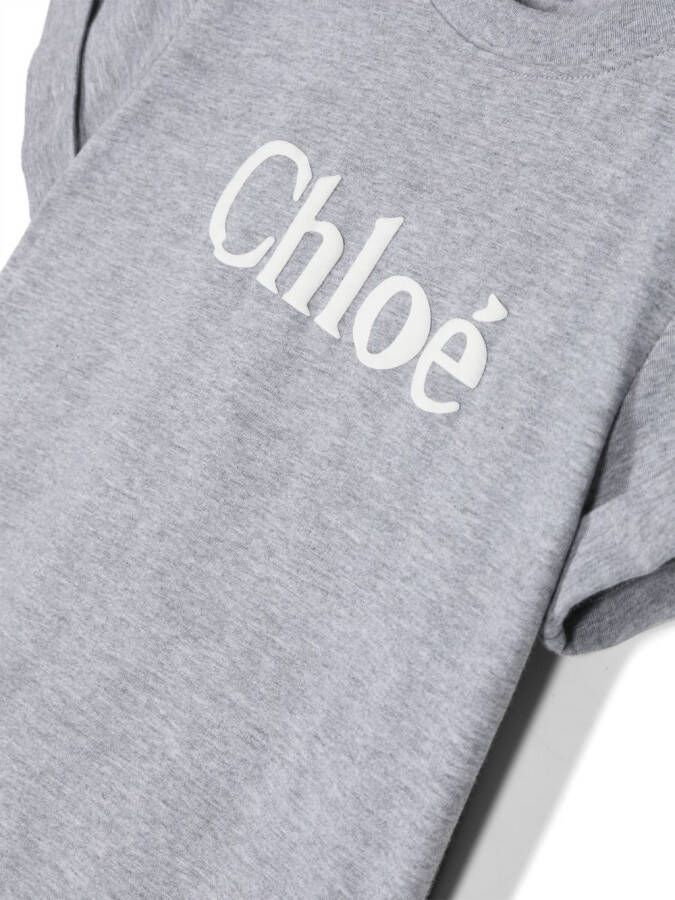 Chloé Kids T-shirt met logoprint Grijs