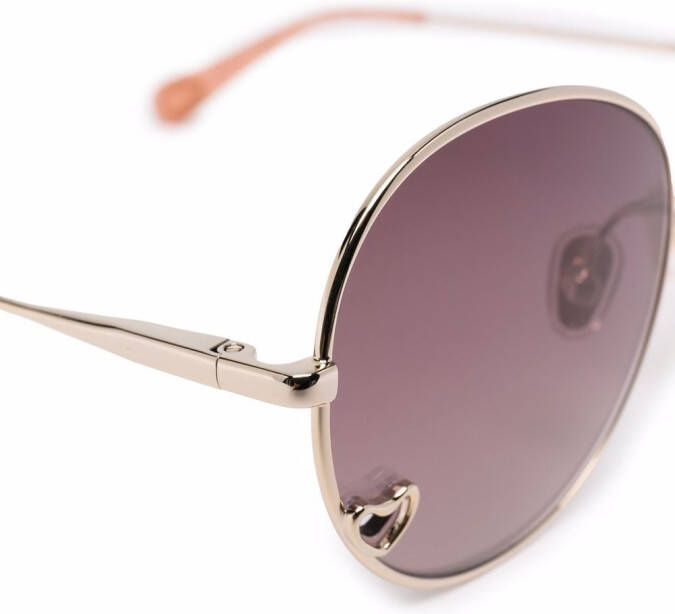 Chloé Kids Zonnebril met rond montuur Goud