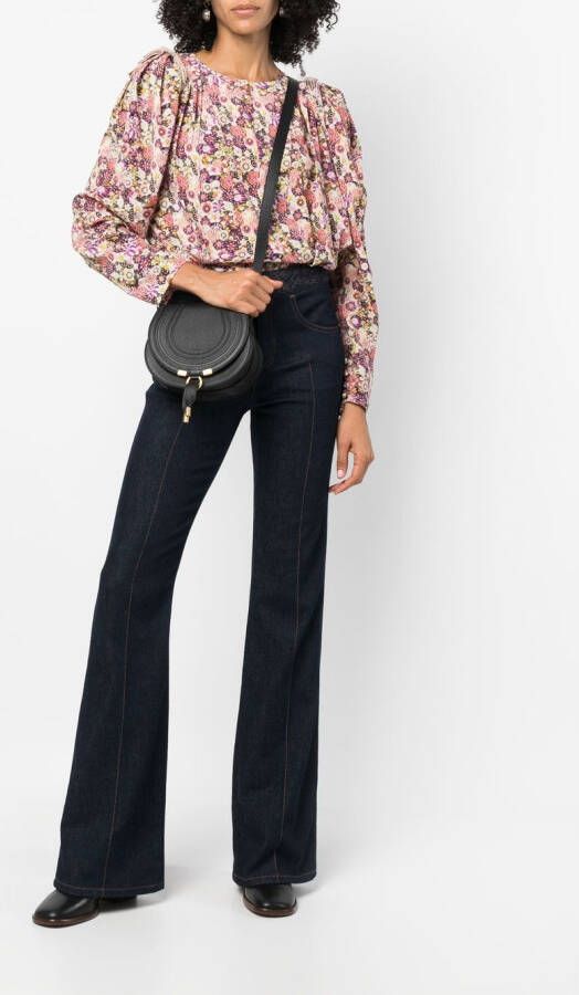 Chloé Marcie leren crossbodytas Zwart