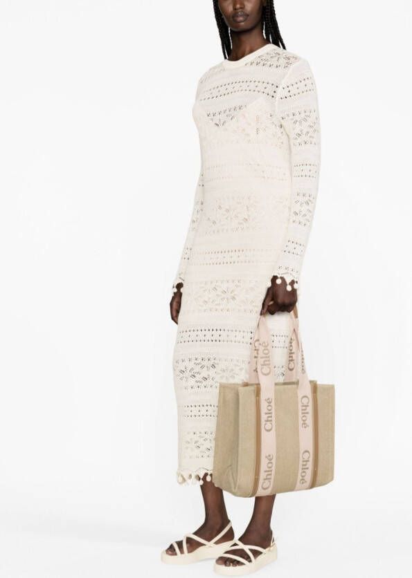 Chloé Woody medium shopper Beige