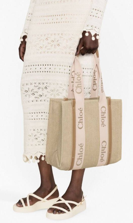 Chloé Woody medium shopper Beige