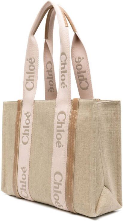 Chloé Woody medium shopper Beige