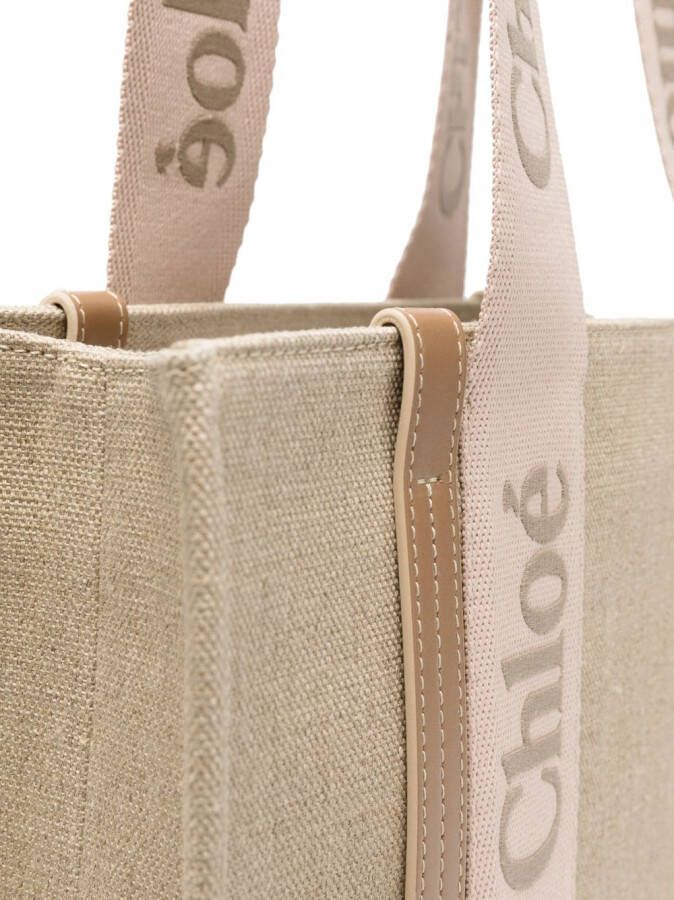 Chloé Woody medium shopper Beige