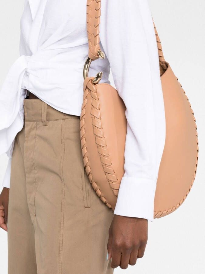 Chloé Moon leren schoudertas Beige