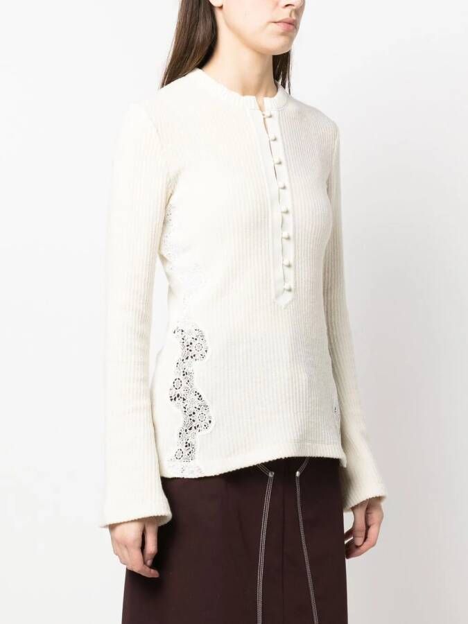 Chloé Ribgebreide trui Wit