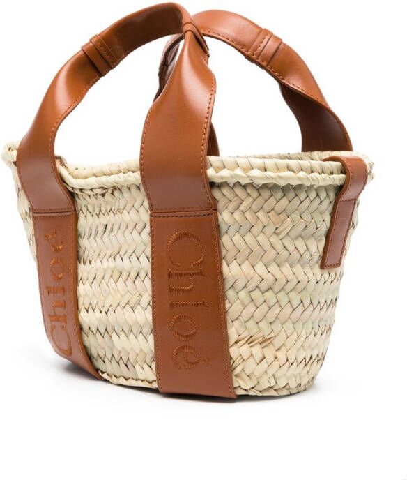 Chloé Shopper met logodetail Beige