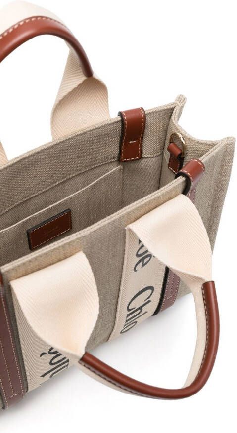 Chloé Woody canvas shopper Beige