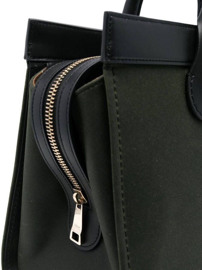 Chloé Shopper met reliëf logo Groen