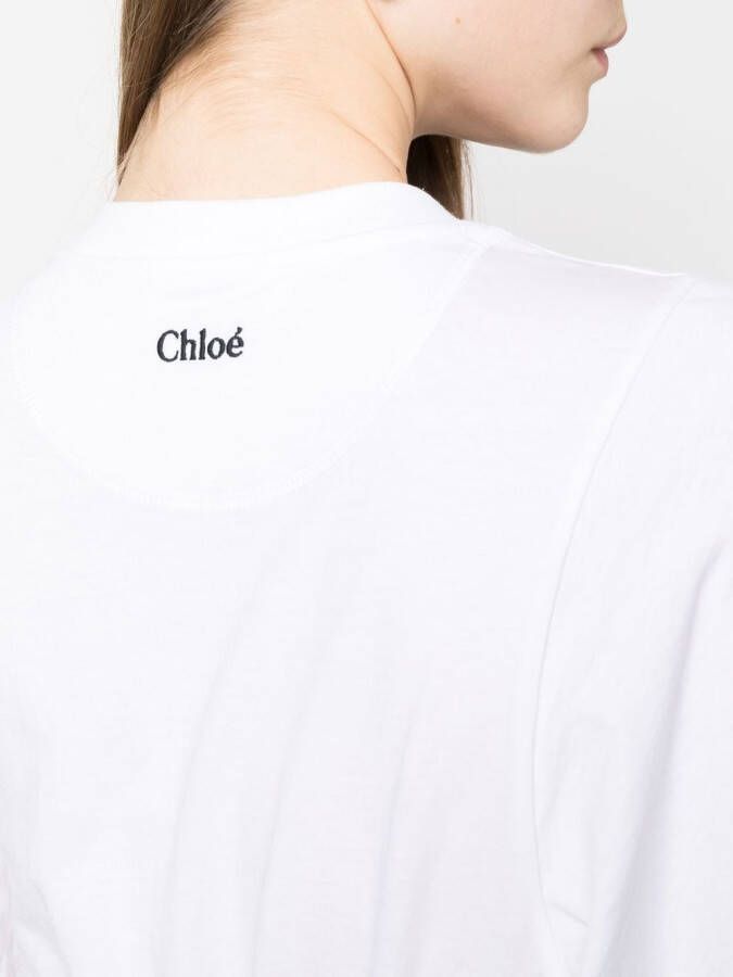 Chloé T-shirt met geborduurd logo Wit