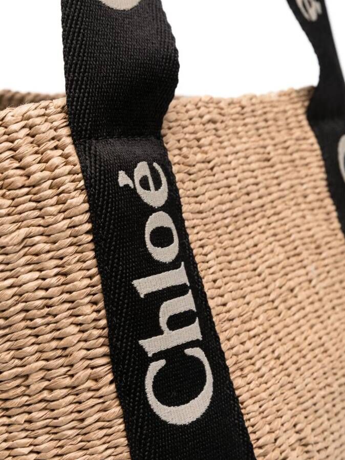 Chloé Woody grote shopper Beige