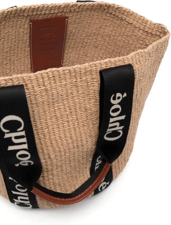 Chloé Woody grote shopper Beige