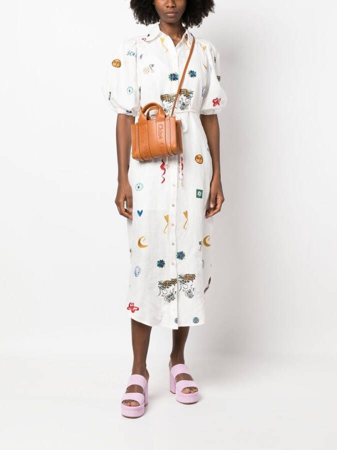 Chloé Woody kleine shopper Bruin