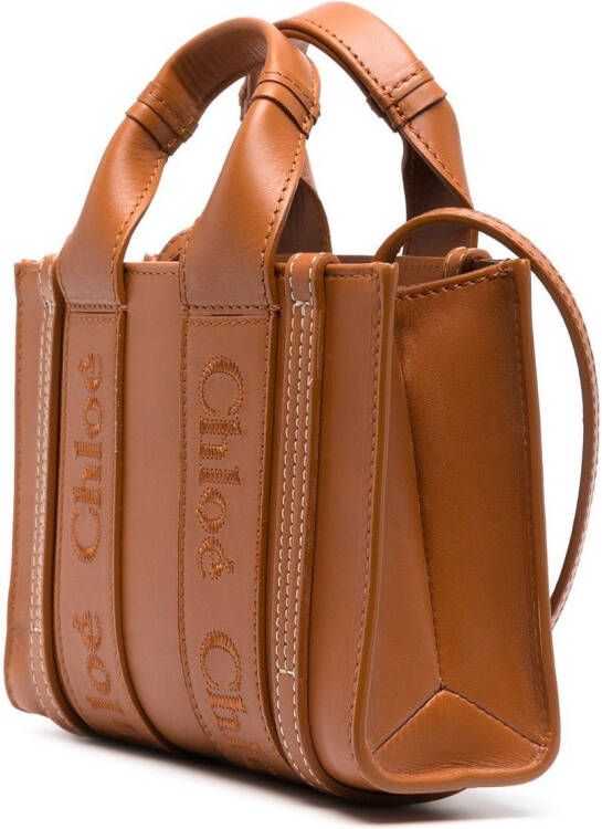 Chloé Woody kleine shopper Bruin