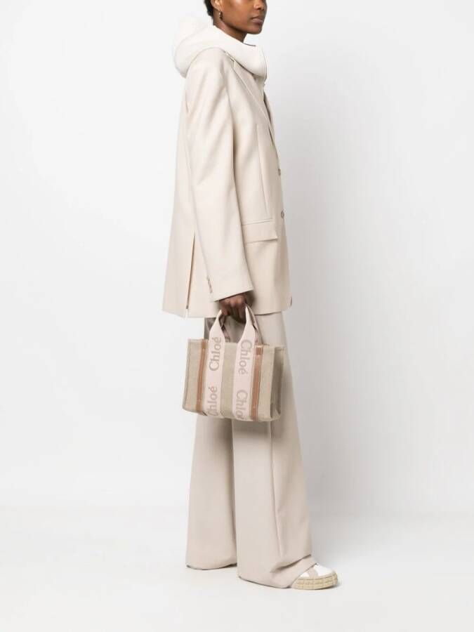 Chloé Woody leren shopper Beige