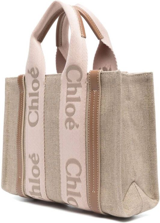 Chloé Woody leren shopper Beige