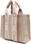 Chloé Woody leren shopper Beige - Thumbnail 3