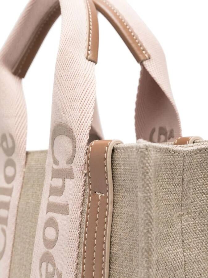 Chloé Woody leren shopper Beige