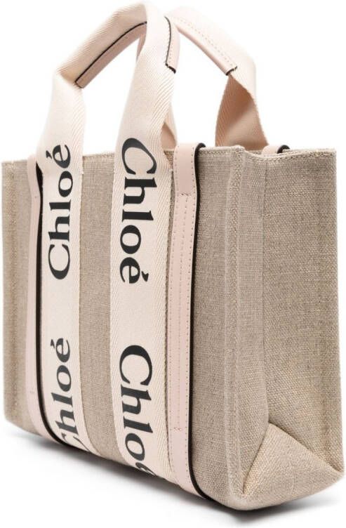 Chloé Woody leren shopper Beige