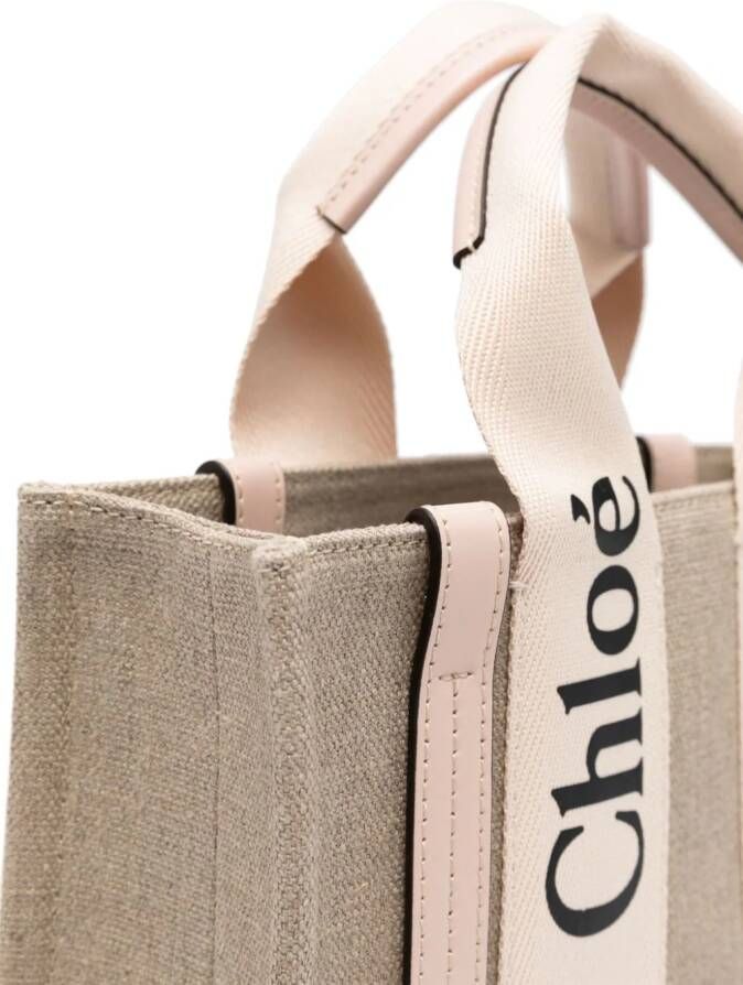 Chloé Woody leren shopper Beige