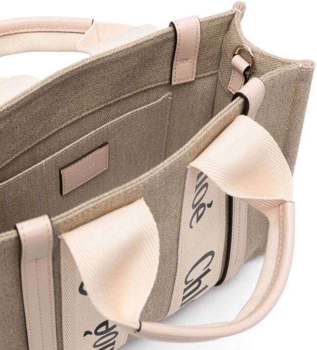 Chloé Woody leren shopper Beige