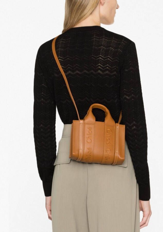 Chloé Woody leren shopper Bruin