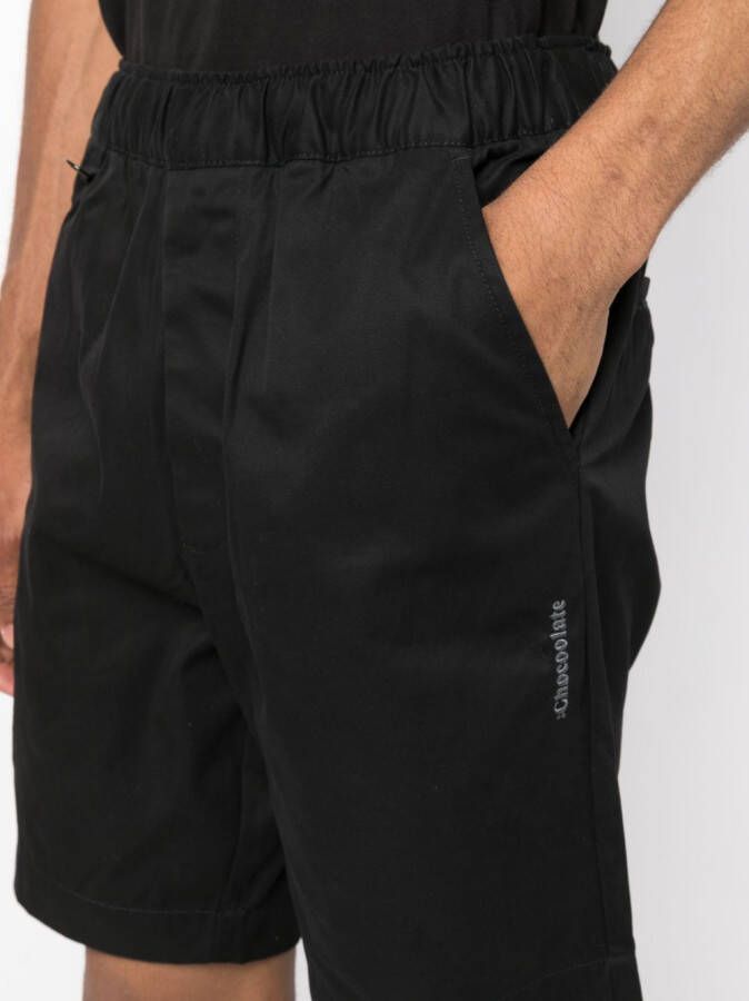 CHOCOOLATE Bermuda shorts met geborduurd logo Zwart