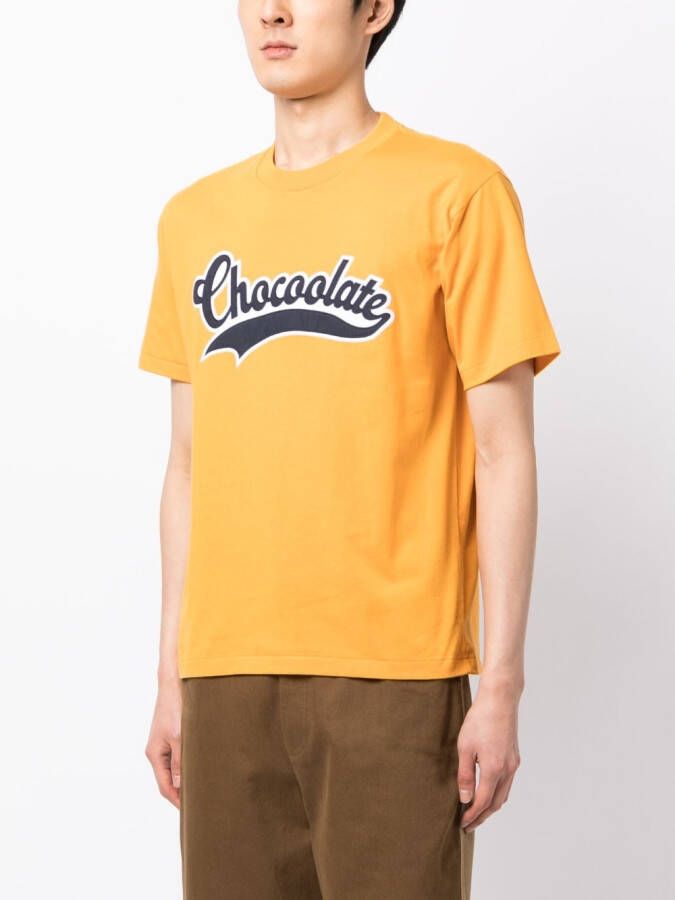 CHOCOOLATE T-shirt met logopatch Geel