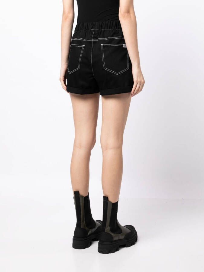 CHOCOOLATE Shorts met elastische taille Zwart