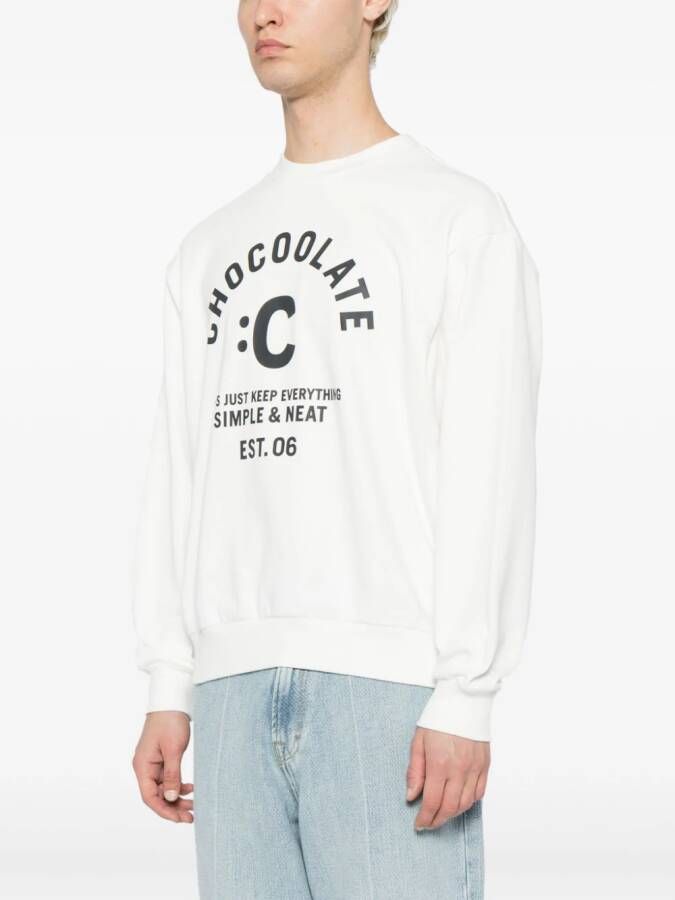 CHOCOOLATE Sweater met tekst Wit