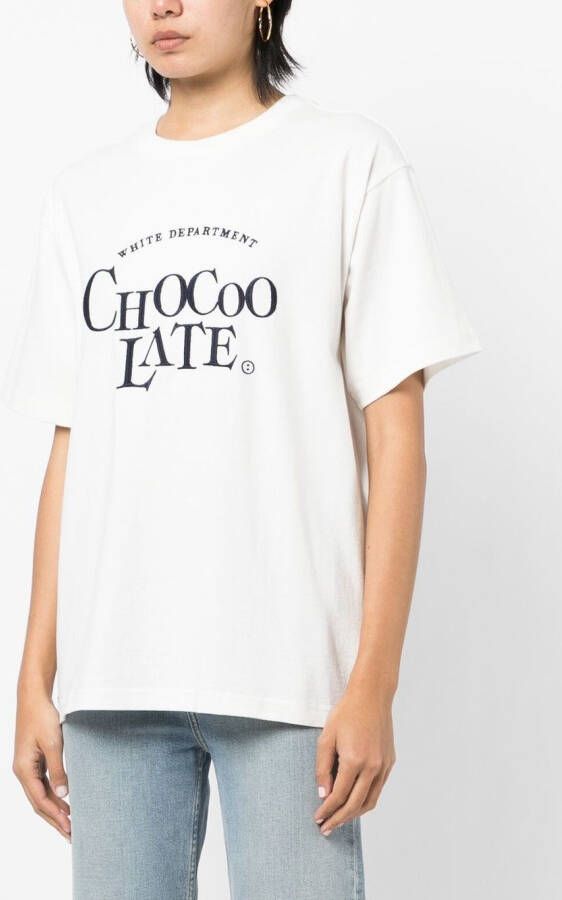 CHOCOOLATE T-shirt met geborduurd logo Wit