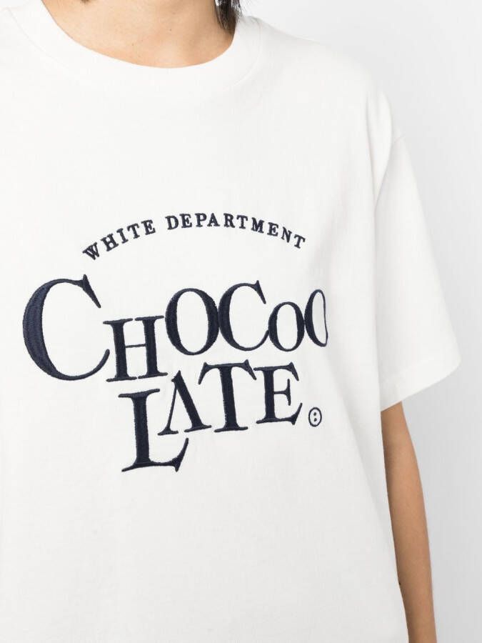 CHOCOOLATE T-shirt met geborduurd logo Wit