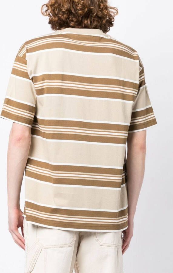 CHOCOOLATE T-shirt met horizontale streep Bruin