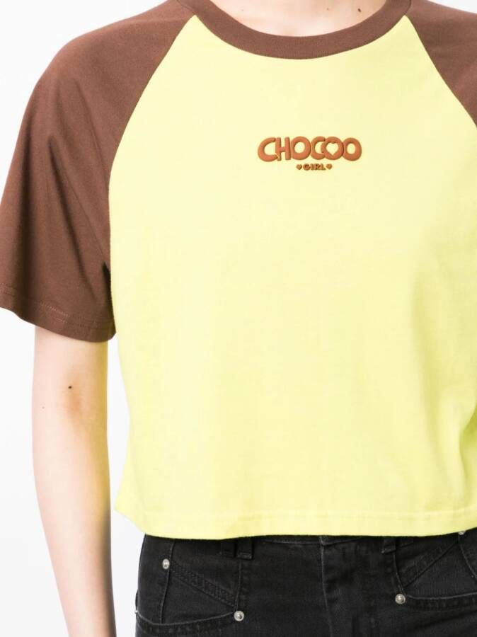 CHOCOOLATE T-shirt met logo-reliëf Geel