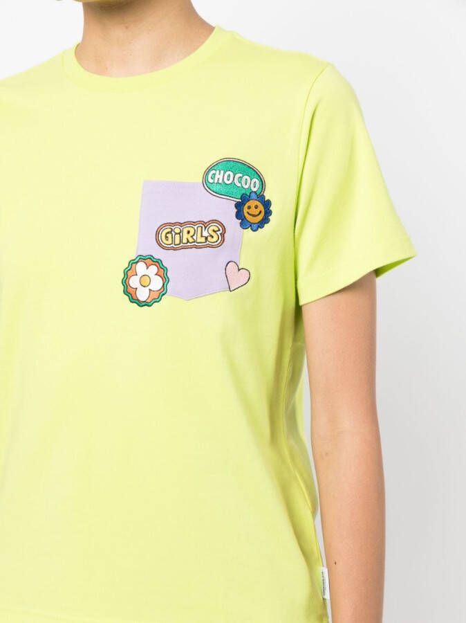 CHOCOOLATE T-shirt met logopatch Groen