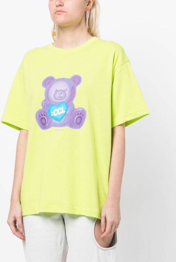 CHOCOOLATE T-shirt met teddybeerprint Groen