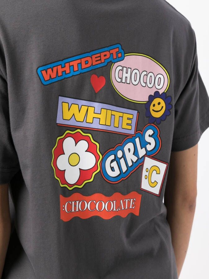 CHOCOOLATE T-shirt met tekst Grijs