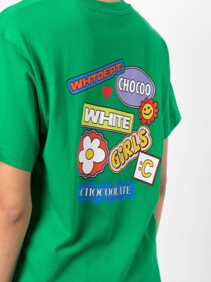 CHOCOOLATE T-shirt met tekst Groen