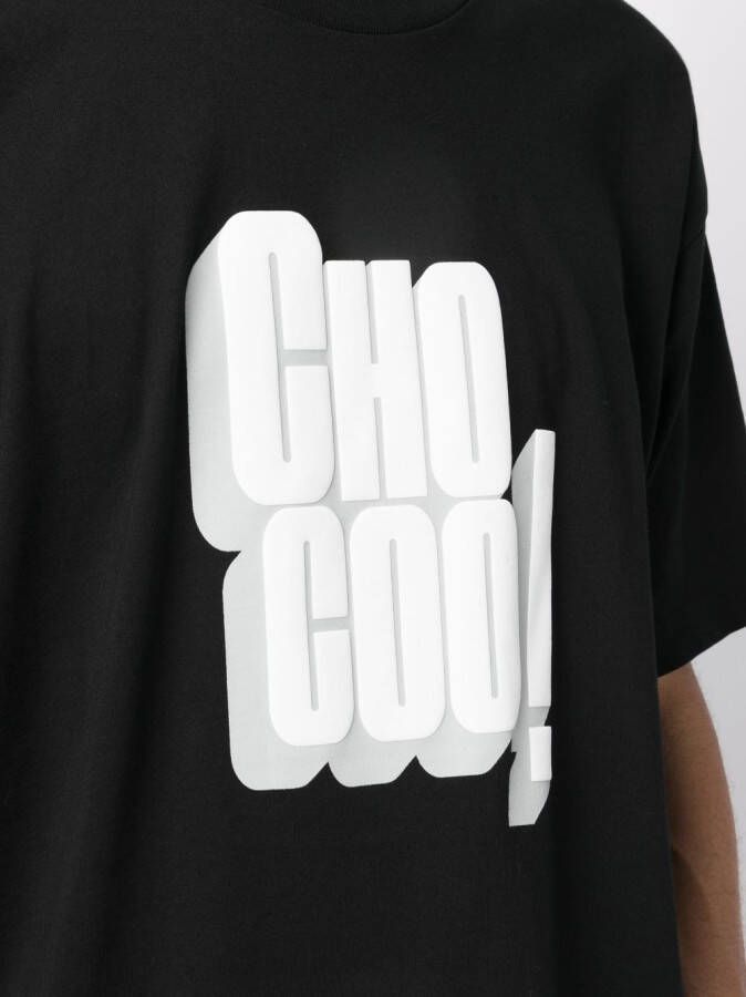 CHOCOOLATE T-shirt met tekst Zwart