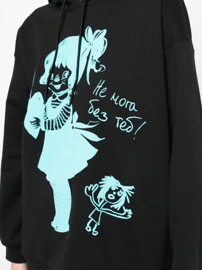 Chopova Lowena Jersey hoodie Zwart