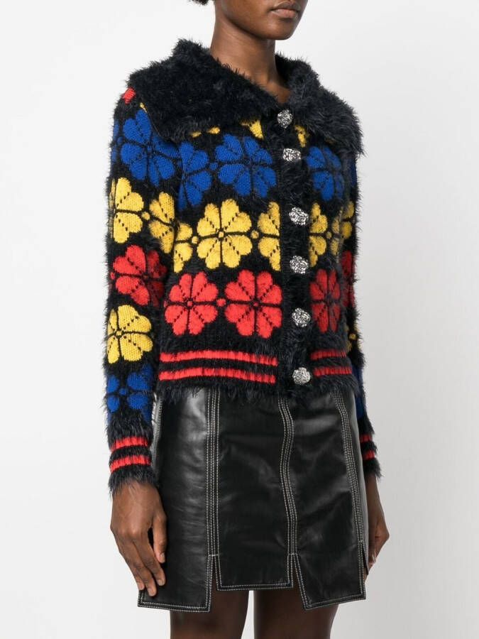 Chopova Lowena Vest met bloemen jacquard Zwart