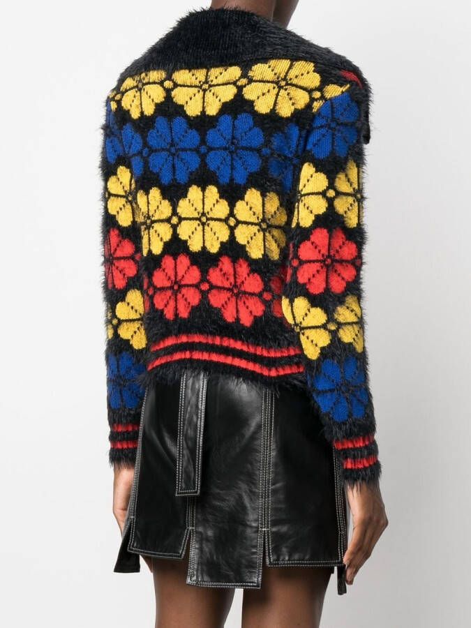 Chopova Lowena Vest met bloemen jacquard Zwart
