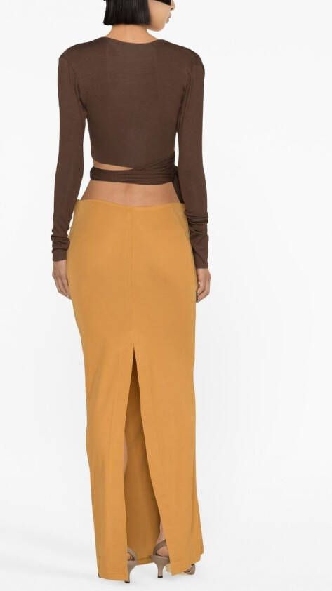 Christopher Esber Maxi-rok met bewerkte band Beige