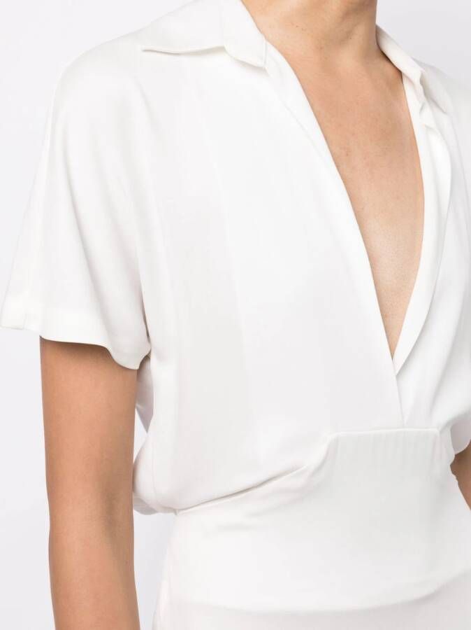 Christopher Esber Midi-jurk met V-hals Wit
