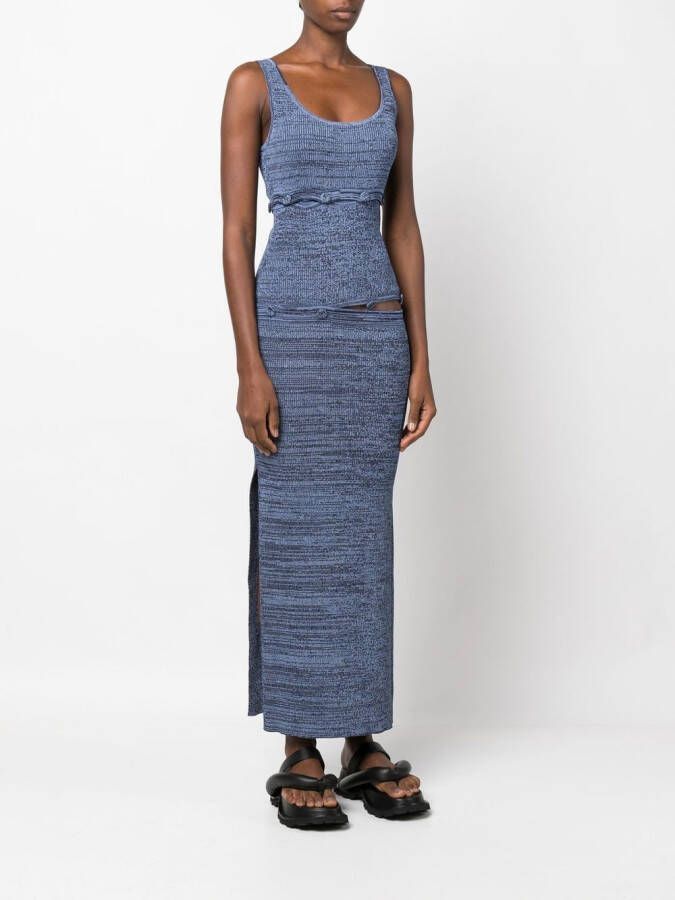 Christopher Esber Ribgebreide maxi-jurk Blauw