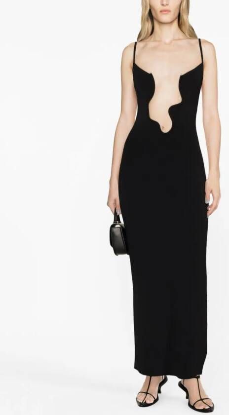 Christopher Esber Maxi-jurk met watervalhals Zwart