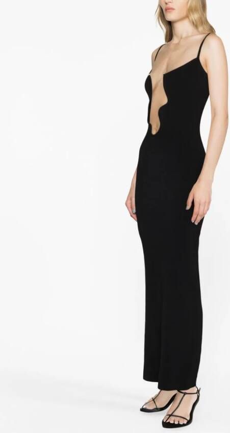 Christopher Esber Maxi-jurk met watervalhals Zwart