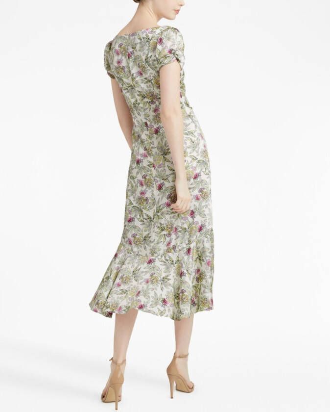 Cinq A Sept Midi-jurk met bloemenprint Beige