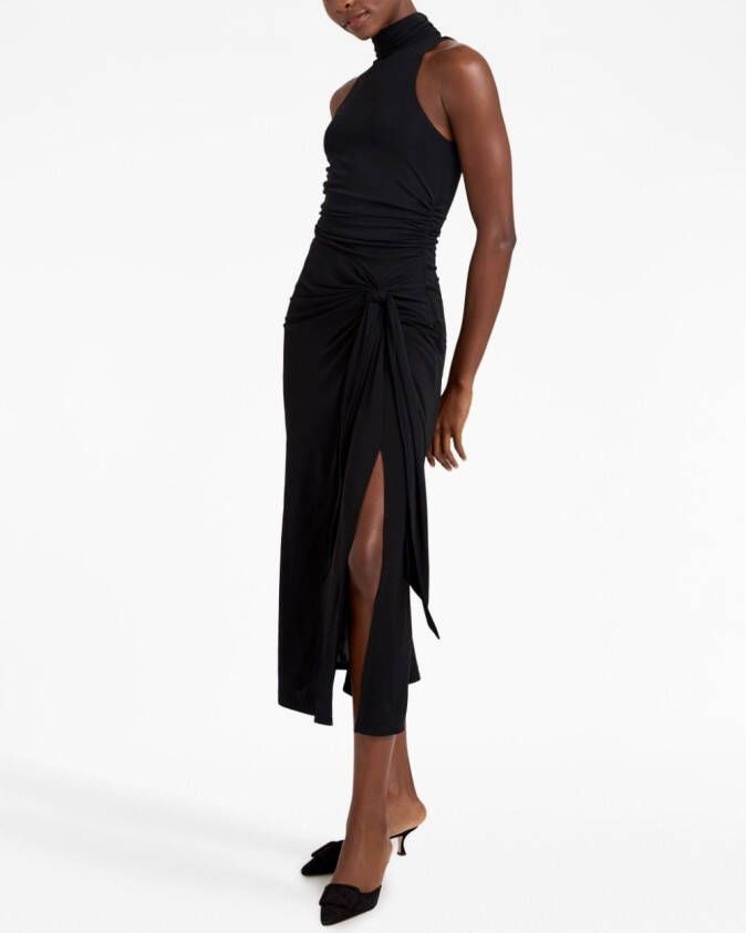 Cinq A Sept Midi-jurk met zijsplit Zwart