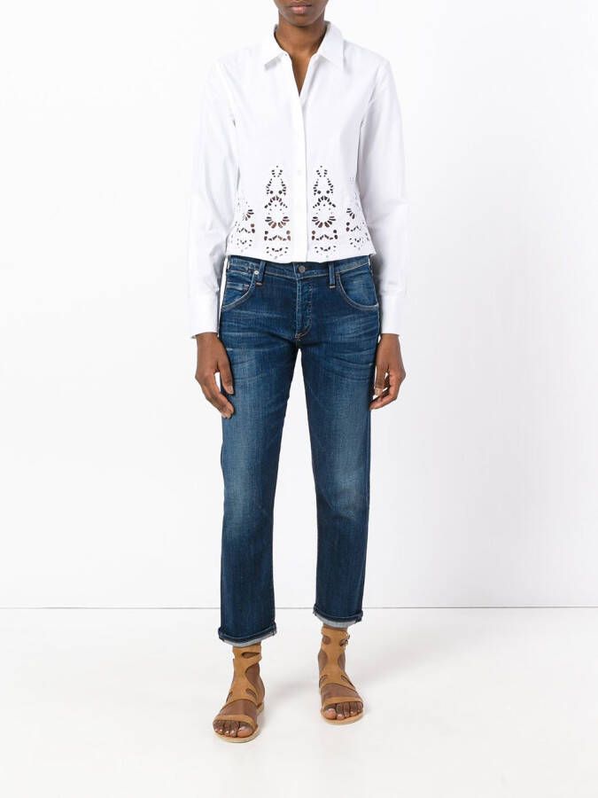 Citizens of Humanity cropped jeans met rechte pijp Blauw