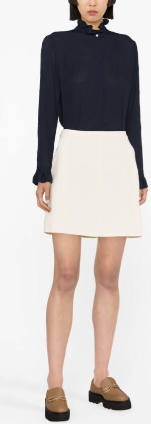 Claudie Pierlot Shirt met ruchekraag Blauw